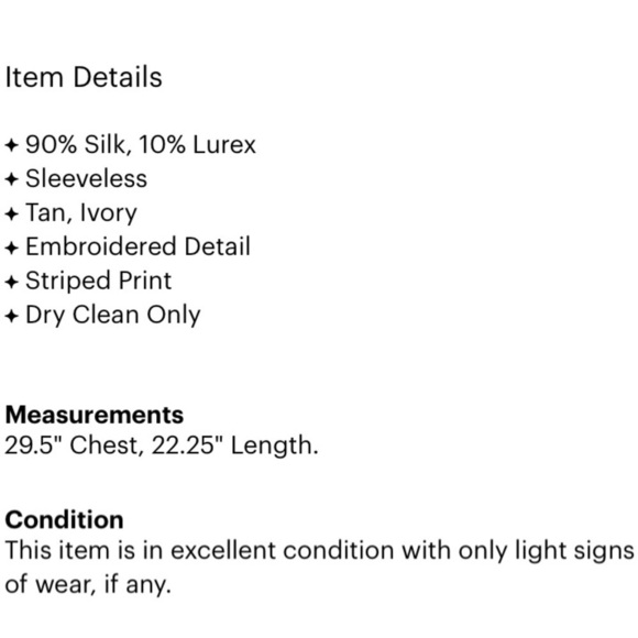 Cache sleeveless silk metallic Bibbed button front blouse medium - Picture 4 of 8